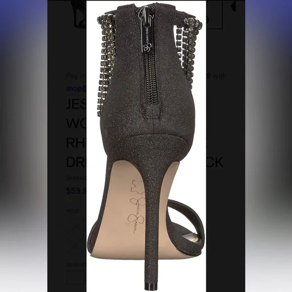 Jessica Simpson rhinestone fringe heels - Picture 4 of 9